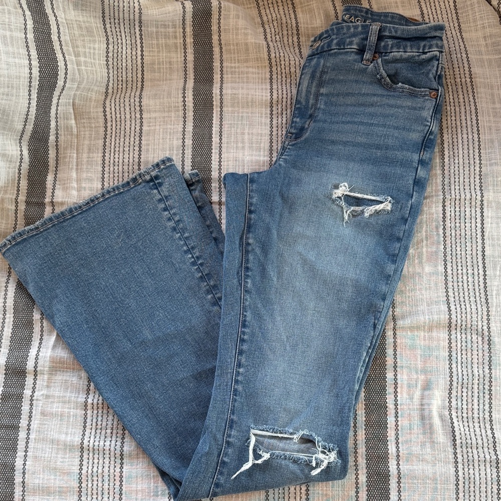 American Eagle Cross Waist High Rise Flare